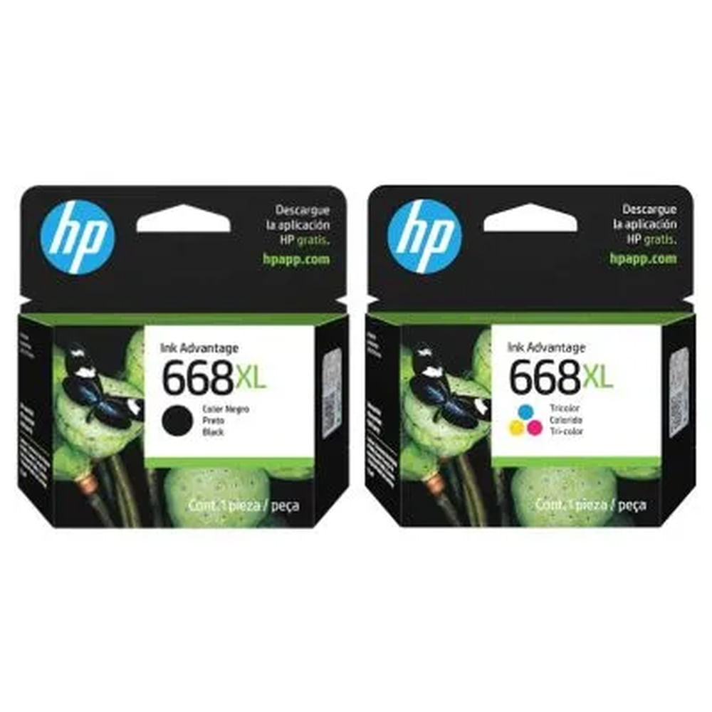 COMBO DE TINTAS HP 668XL - NEGRO (7FP39VL) TRICOLOR  (7FP38VL )