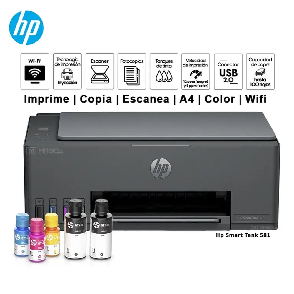 Impresora Multifuncional Hp Smart Tank 581 WIFI USB