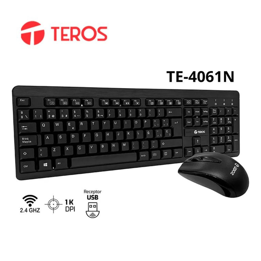 COMBO TECLADO Y MOUSE INALÁMBRICO TEROS TE-4061N