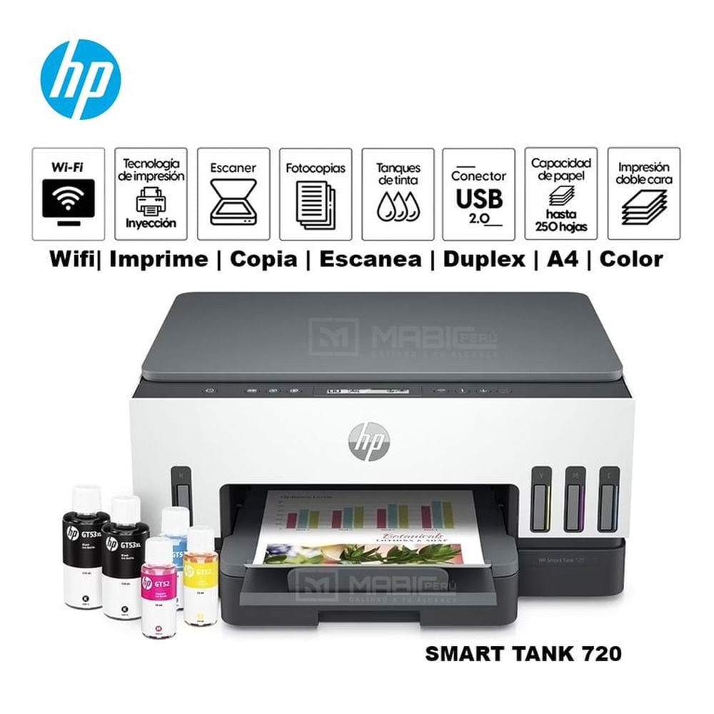 Impresora Multifuncional Hp Smart Tank 720 WIFI Duplex