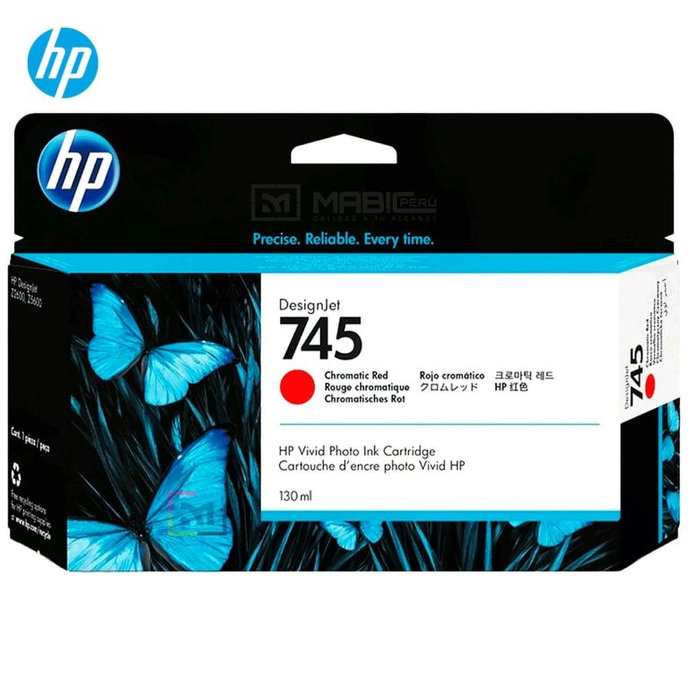 Cartucho de Tinta HP 745 Rojo Cromático F9K00A DesignJet Z2600, Z5600 Original - 130ml