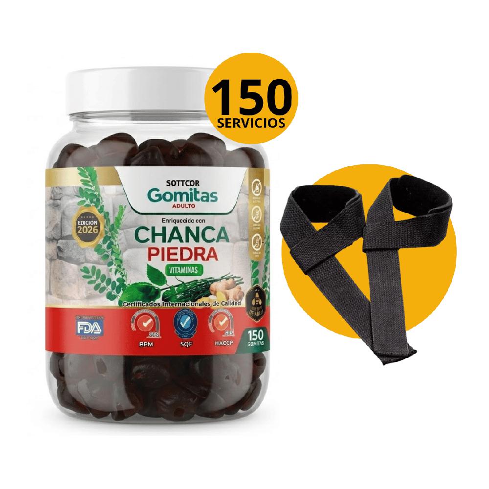 Sottcor Suplemento Gomitas Chanca Piedra Vitaminas Adultos 150 Unidades con straps de regalo