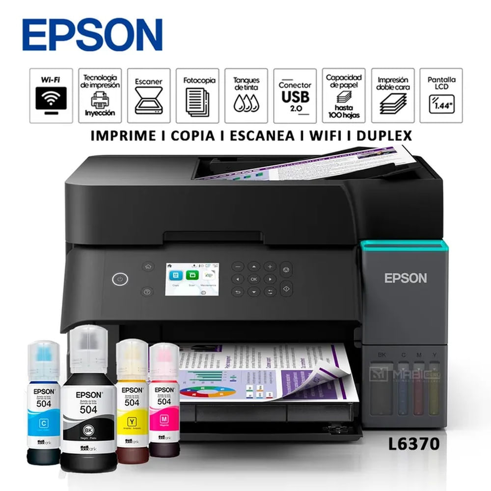 Impresora Multifuncional Epson Ecotank L6370 Duplex WIFI ADF USB