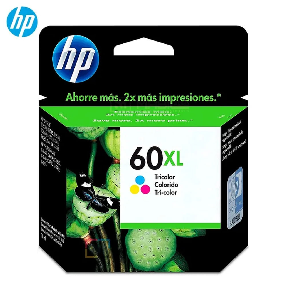 Cartucho de Tinta HP 60XL Tricolor CC644WL OfficeJet J4580, J4648 Original