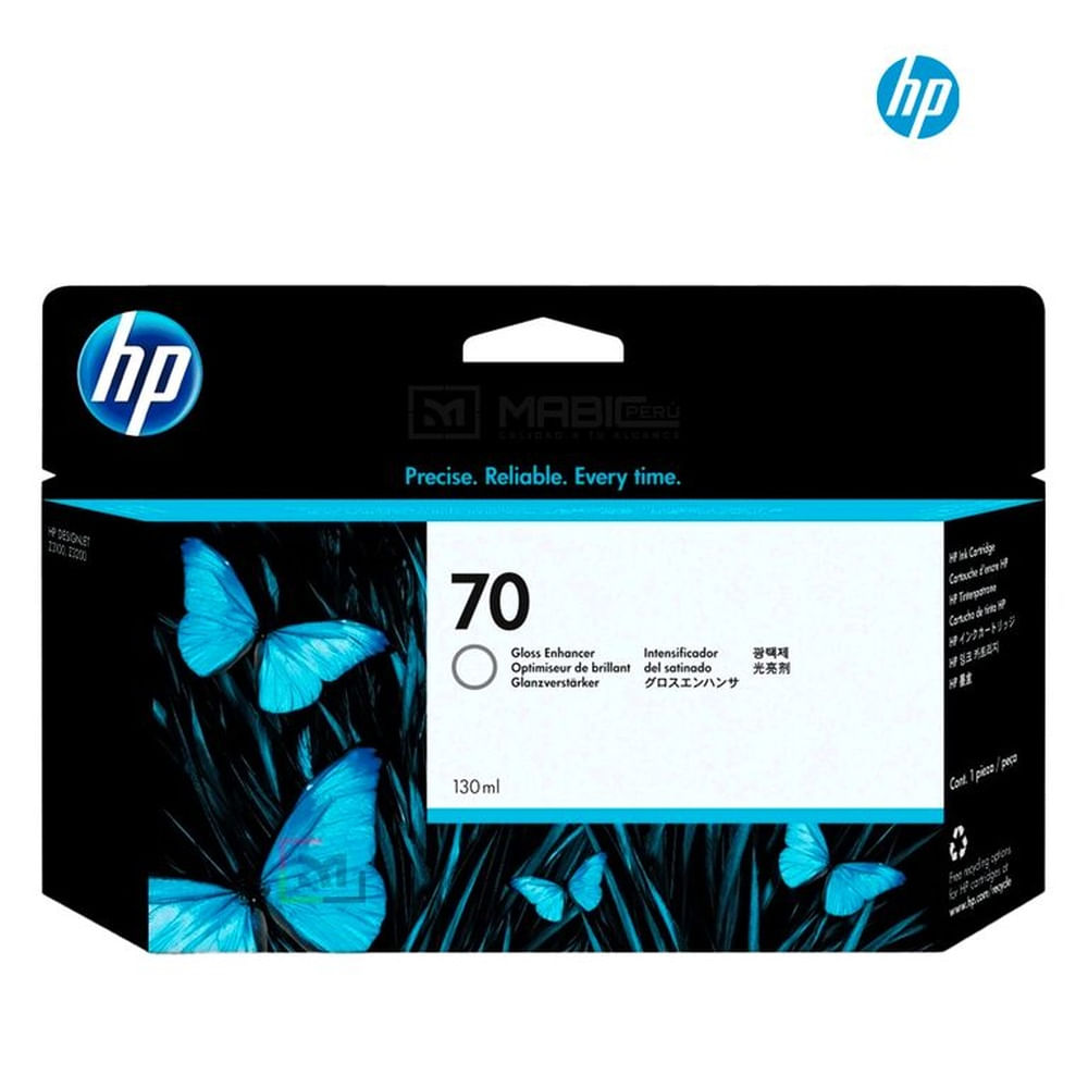 Cartucho de Tinta HP 70 Intensificador de Brillo C9459A - 130 ml DesignJet Z2100 Original - 130ml