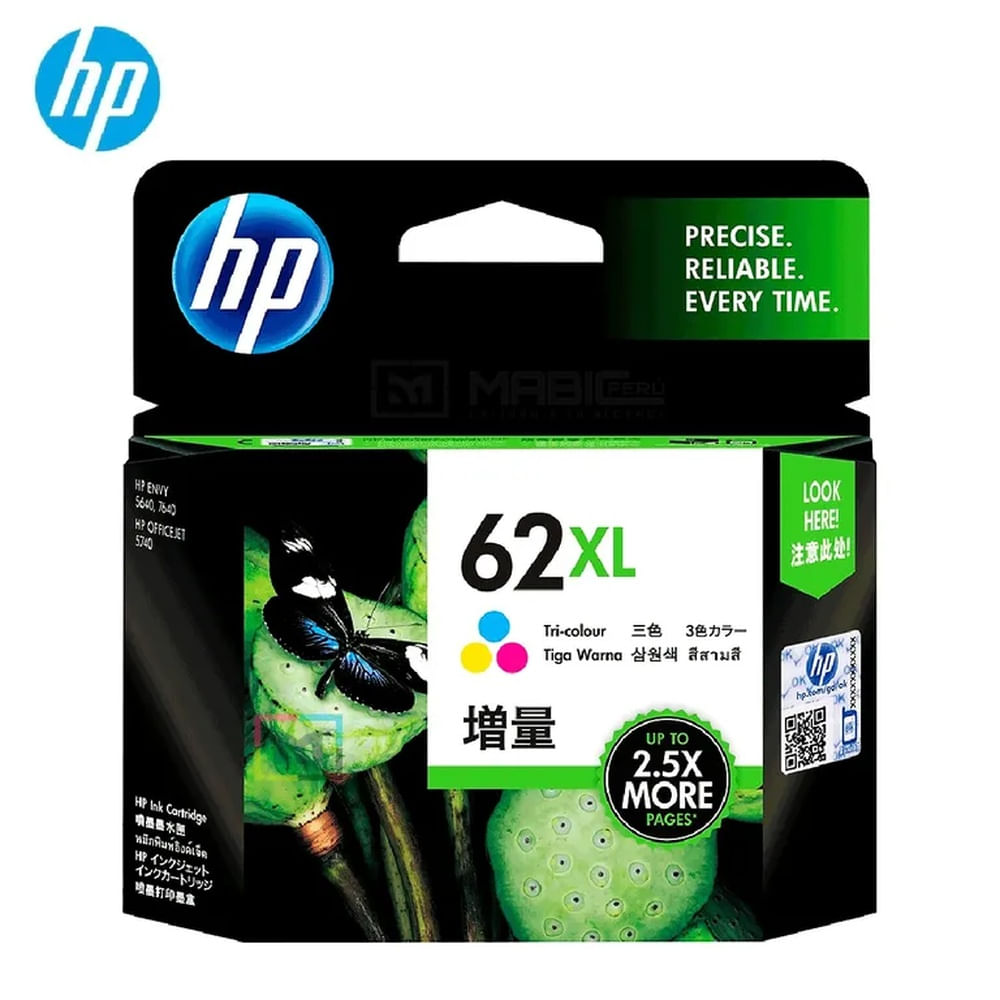 Cartucho de Tinta HP 62XL Tricolor C2P07AL OfficeJet 200 Original