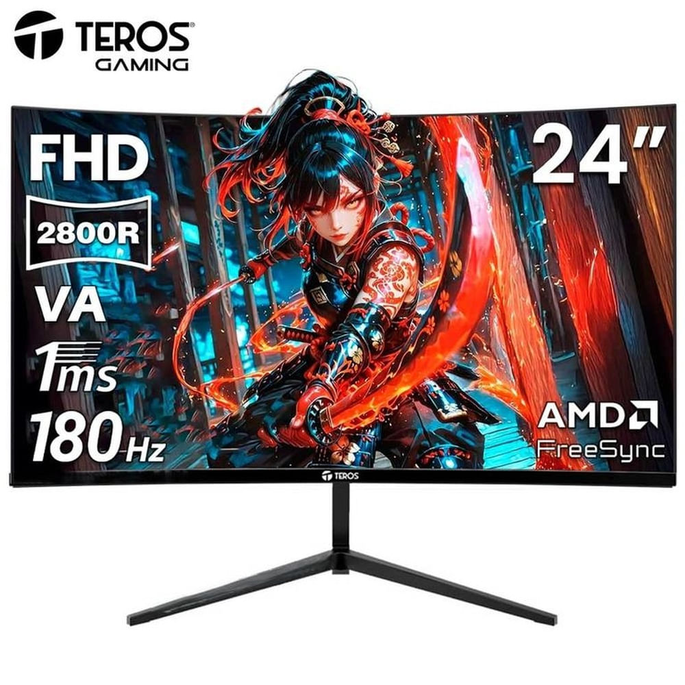 Monitor Teros Gaming TE-2476, 24 Curvo FHD VA, 180Hz, 1ms