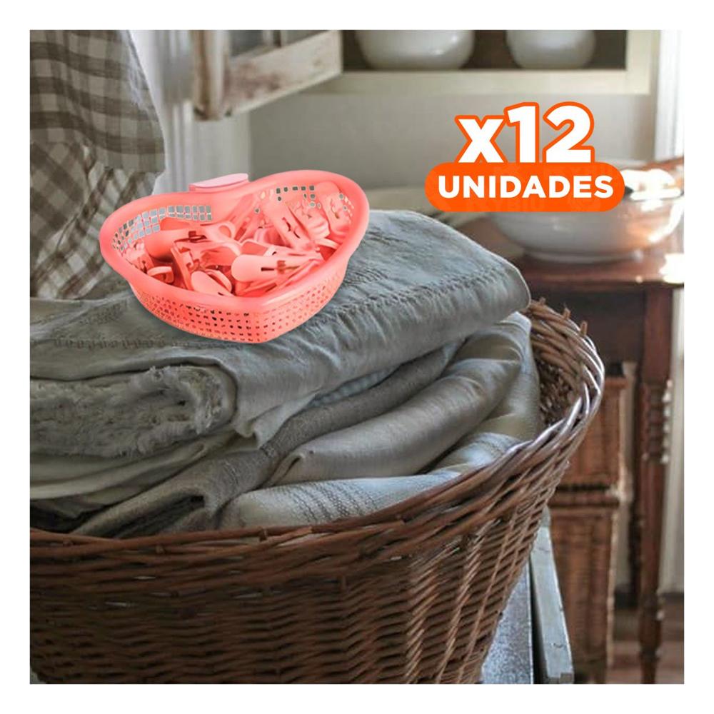 Pack12 Accesorio Funcional Rosado Claro en Forma de Corazon para Guardar Ganchos Y Papel Regalo