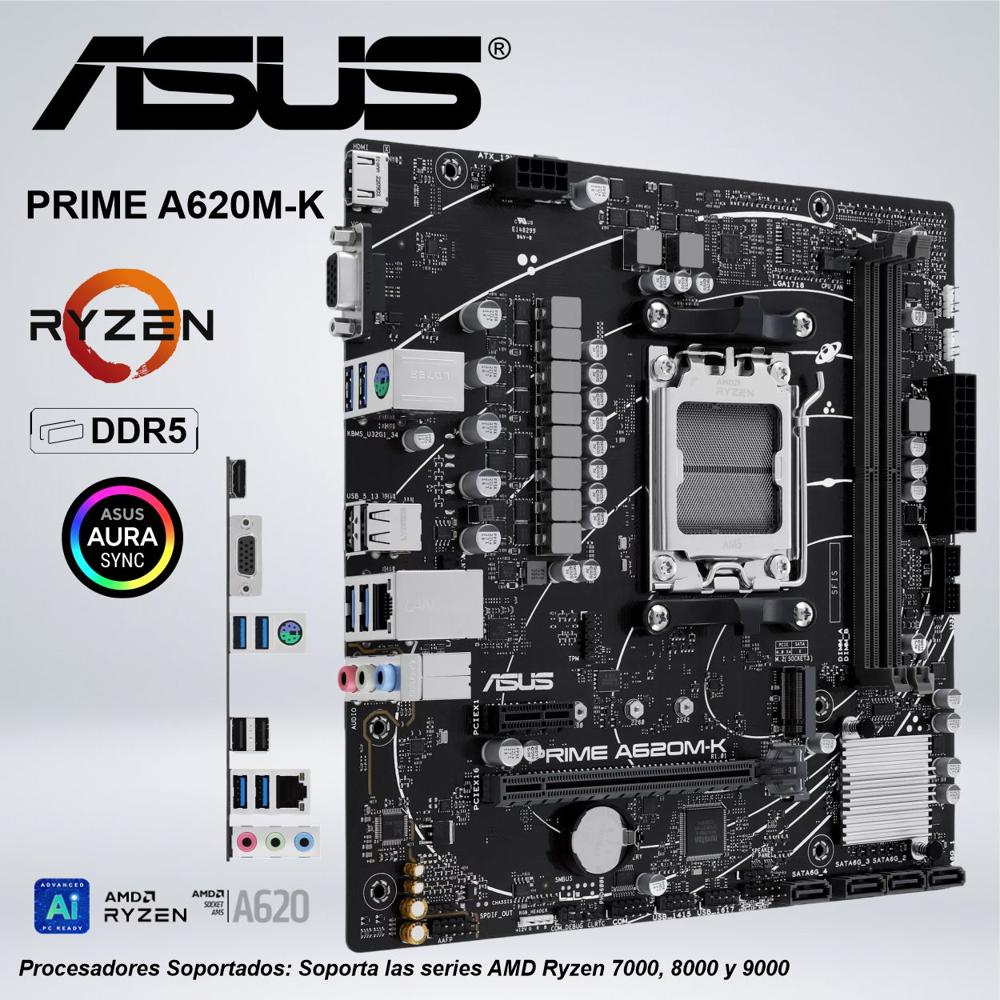 PLACA ASUS AMD RYZEN PRIME A620M-K DDR5