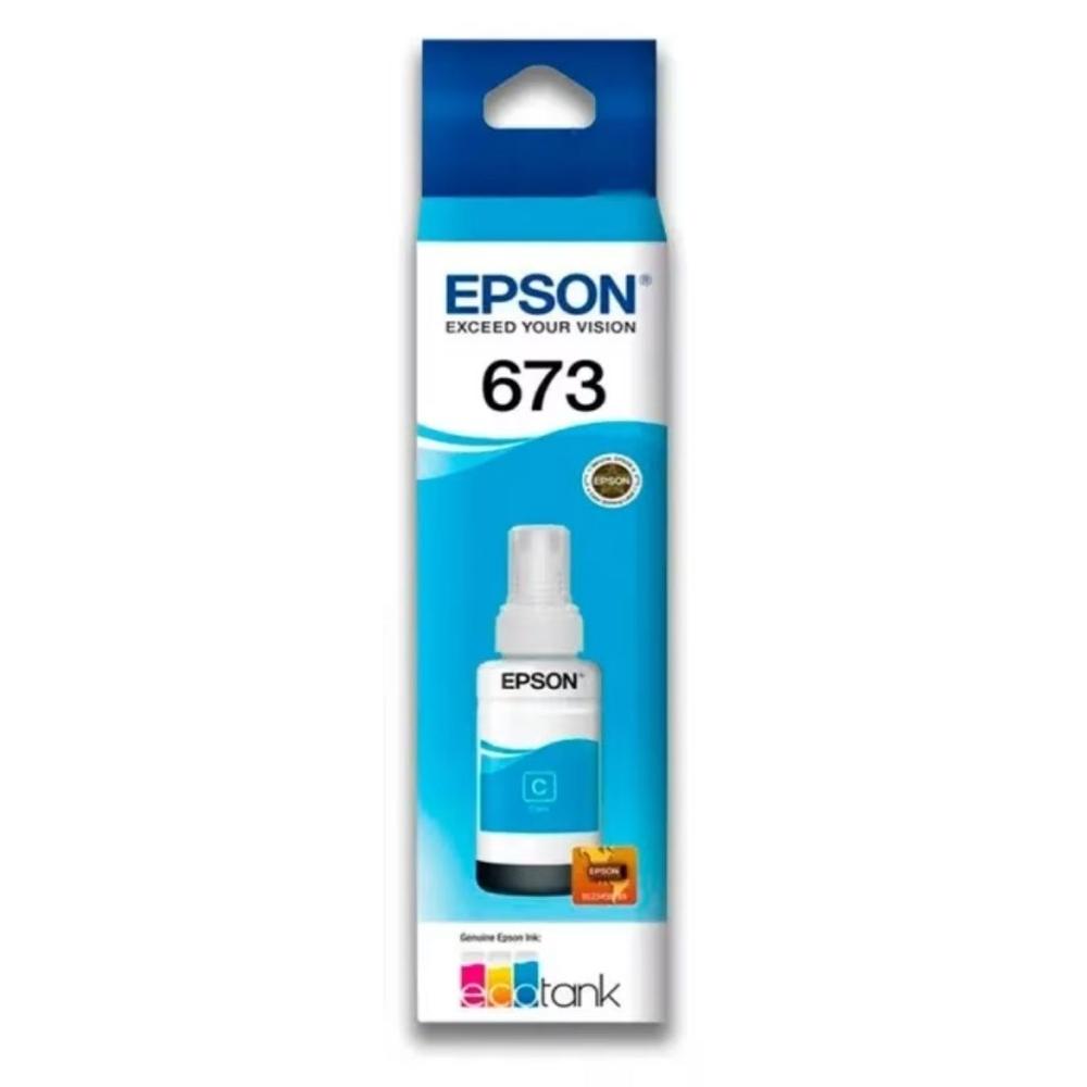 Botella de Tinta Epson T673 Cian 70ml para EcoTank L800/L805/L810/L850/L1800