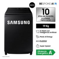 Lavadora Samsung AI Wash EcoBubble 19kg Negra WA80F19S8BPE