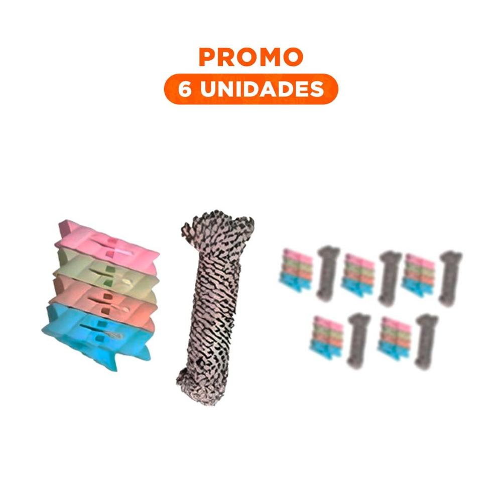 Pack6 Percha Durable de Ropa y Cuerda Multicolor para Guardar Prendas Y Regalo Sticker
