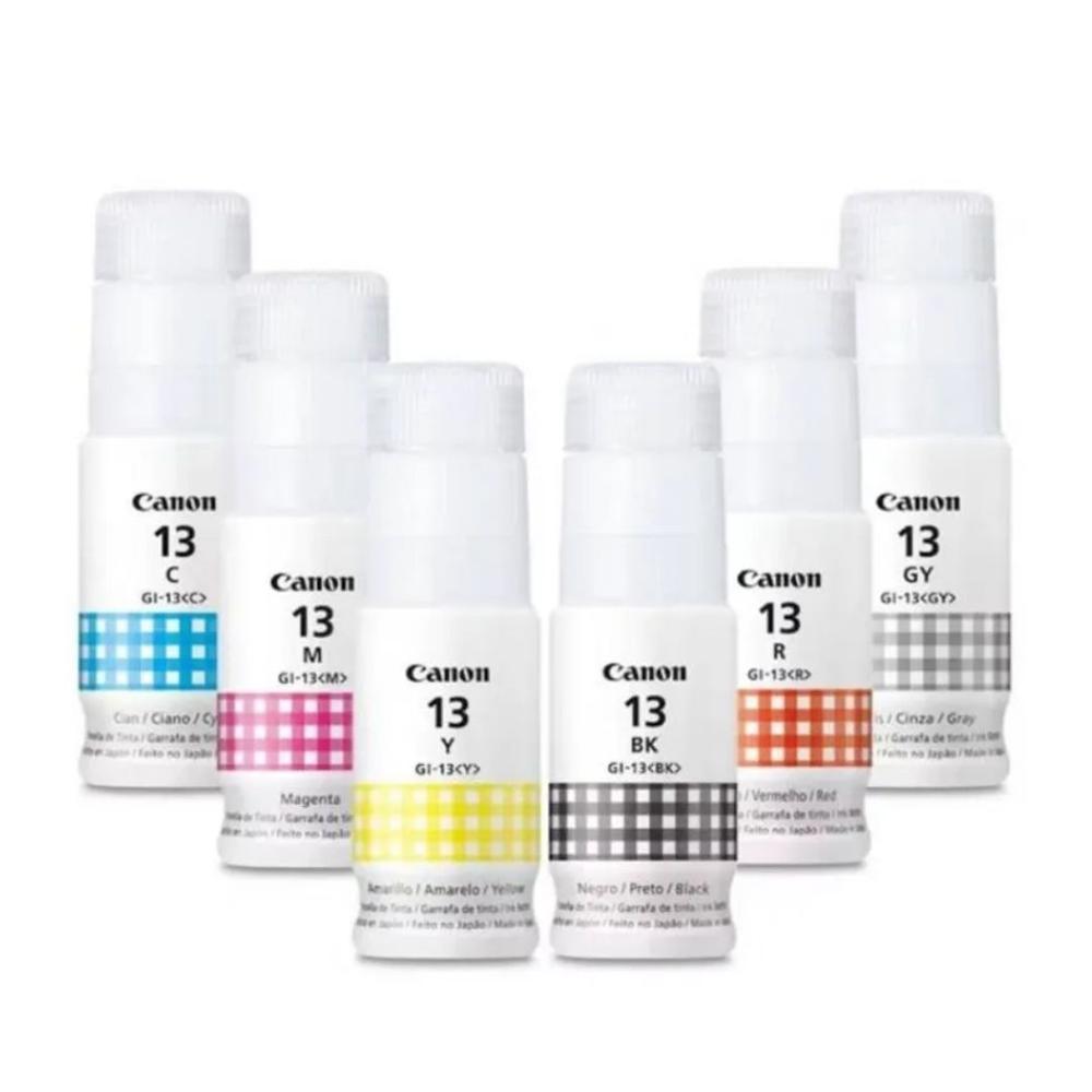 Kit de Tintas Canon GI-13 6 Colores 70ml c/u para PIXMA G510/G610