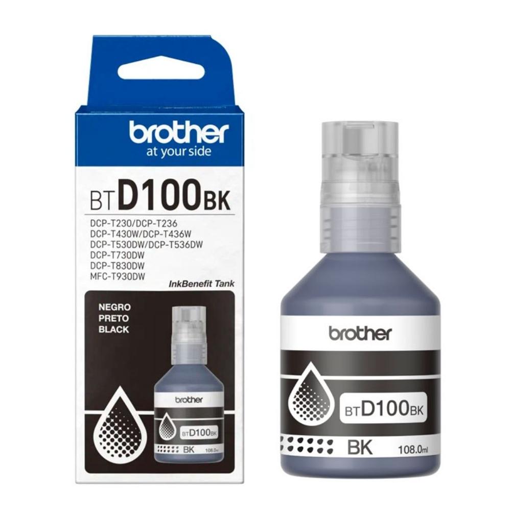 Botella de Tinta Brother BTD100BK Negro 108ml para InkBenefit Tank DCP-T230/T430W/T436W
