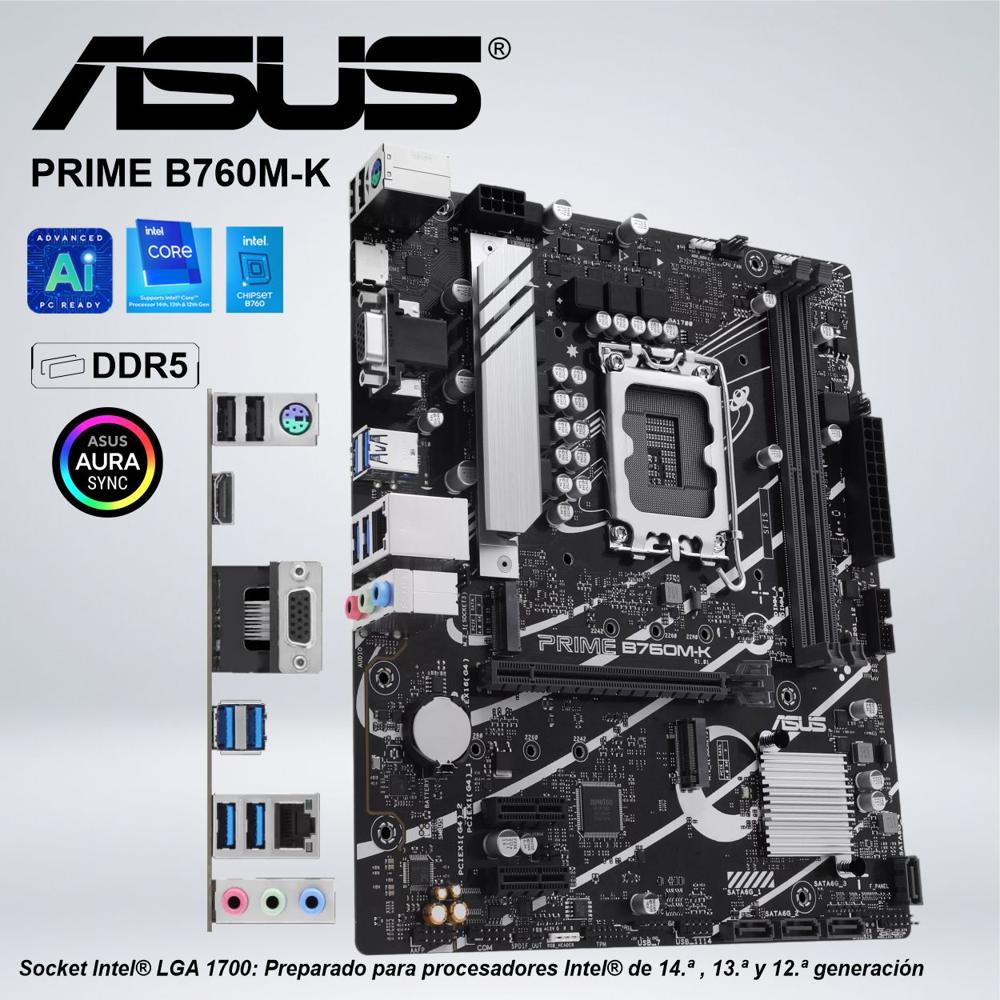 PLACA ASUS PRIME B760M-K DDR5 SOCKET INTEL LGA 1700