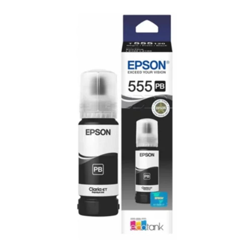 Botella de Tinta Epson T555 Negro Fotográfico 70ml para EcoTank L8160/L8180