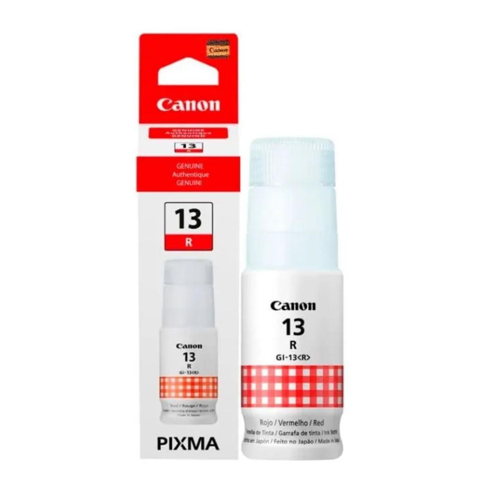 Botella de Tinta Canon GI-13R Rojo 70ml para PIXMA MegaTank G510/G610