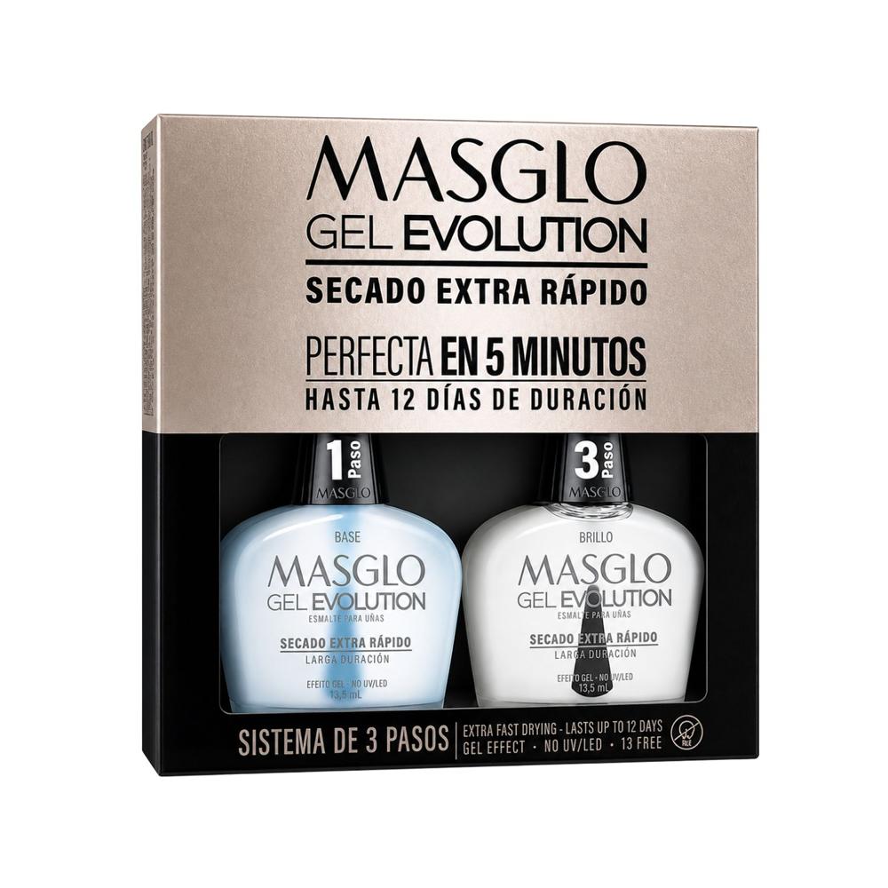 Kit Base y Brillo Paso 1 y 3 Gel Evolution - MASGLO