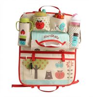 Organizador de Auto Asiento Trasero Infantil Con Diseño Manzana Abu t y Mifa Beige con Rojo