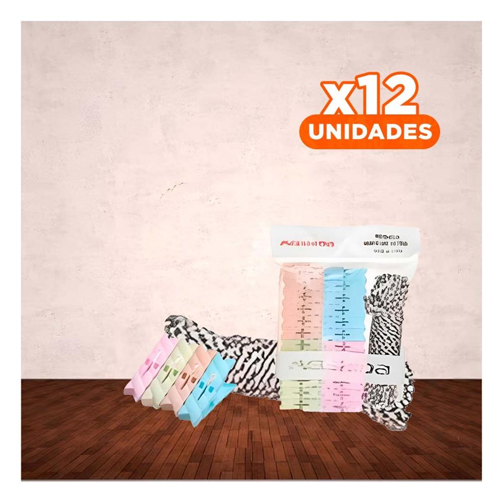 Pack12 Organizador Compacto de Ropa y Cuerda Multicolor para Espacios Pequeños Y Regalo Sticker