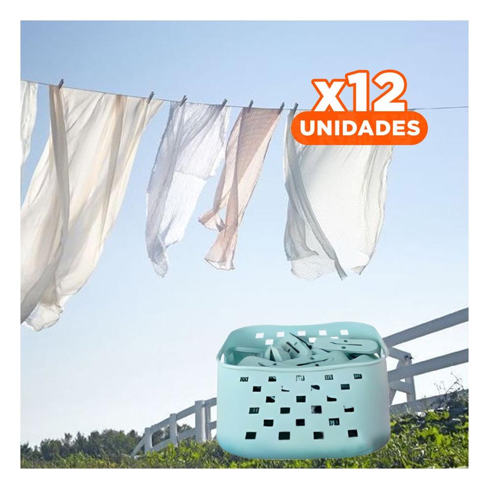 Pack12 Accesorio Durable Cuadrado con Ganchos Verdes para Ropa para Lavado Y Regalo Sticker