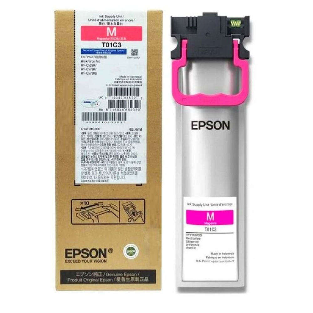 Kit 4 Tinta Epson T01C WorkForce WF-C529R, WF-C579R Original - 144ml - 45ml