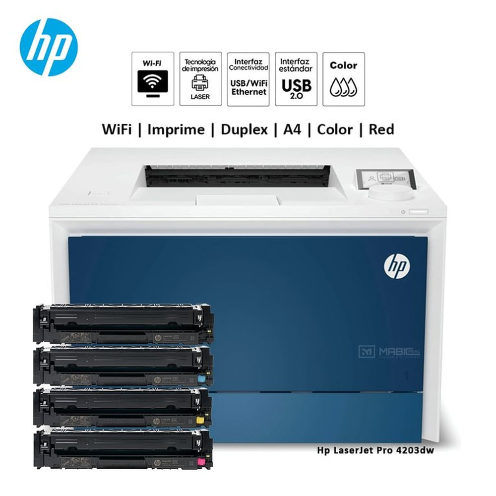 Impresora Láser color Hp LaserJet Pro 4203dw Duplex Wifi USB
