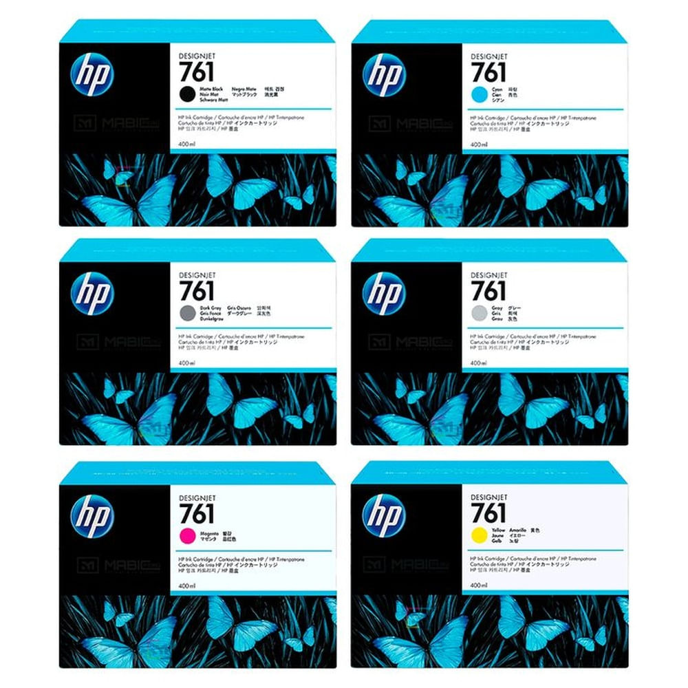 Kit Tinta HP 761 Designjet Z6810, Z6200 Original  - 400ml
