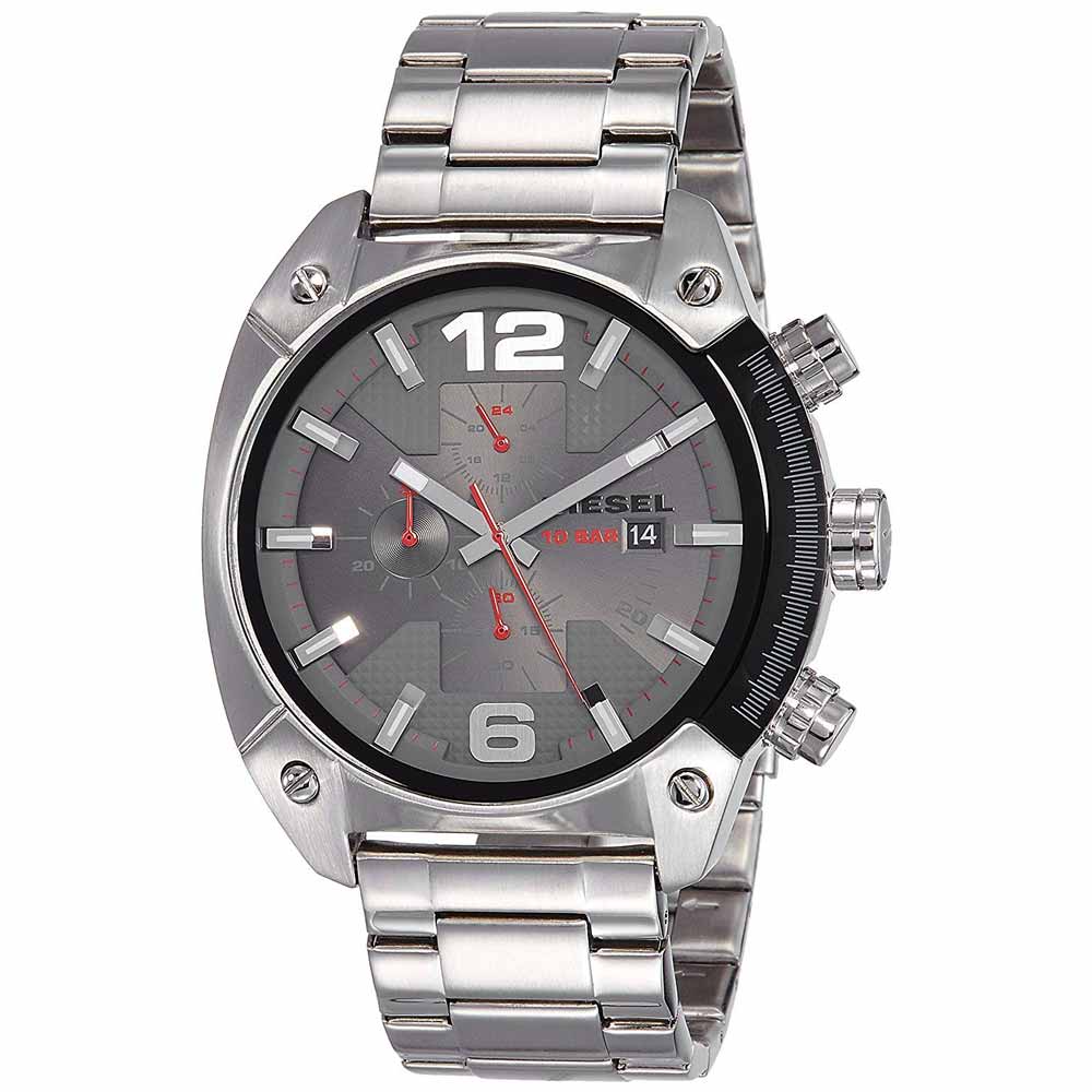 Reloj Diesel Overflow DZ4298 Fecha Cronómetro Acero Inoxidable Plateado