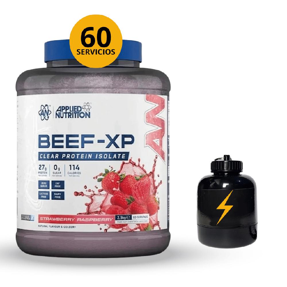 BEEF-XP 1.8KG BEEF PROTEIN SABOR STRAWBERRY ' RASPBERRY CON PORTAPROTEINAS