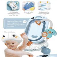 Bañera Para bebes Con Regadera Cojin Accesorios Y Cortauña Azul