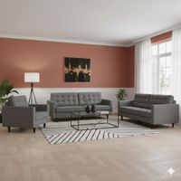 Juego de Sala Índigo 3-2-1 Gris