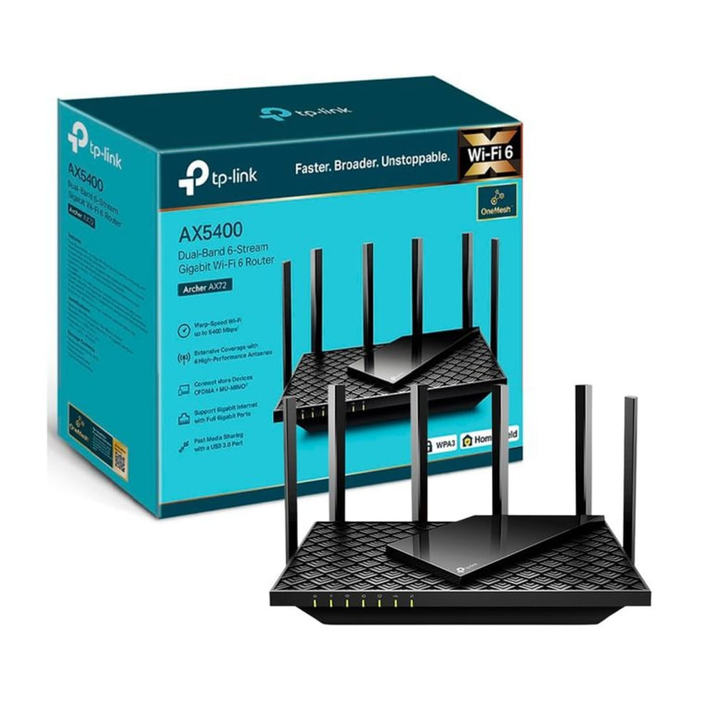 ROUTER TP-LINK AX5400 ARCHER AX72 GIGABIT DOBLE BANDA WIFI 6