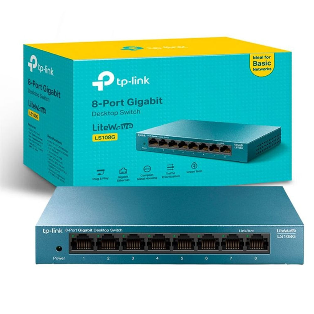 SWITCH TP-LINK 8PORT 10/ 100/ 1000 Mbps LS108G ACERO