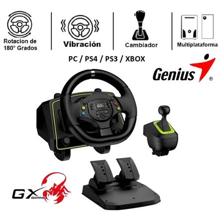 TIMON + PEDAL + PALANCA GENIUS GX SPEED MASTER PS4 PS3 PC USB BLACK Negro