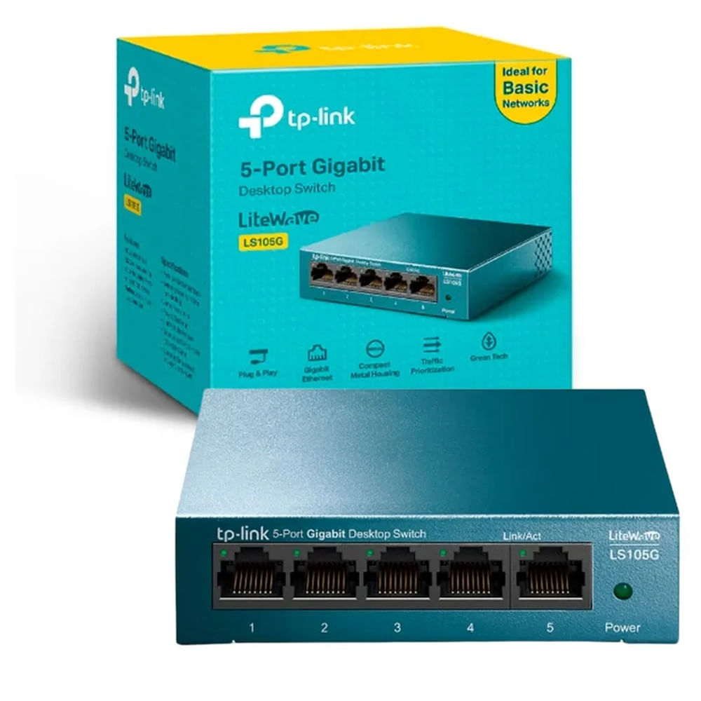 SWITCH TP-LINK 5PORT 10 100 1000 Mbps LS105G