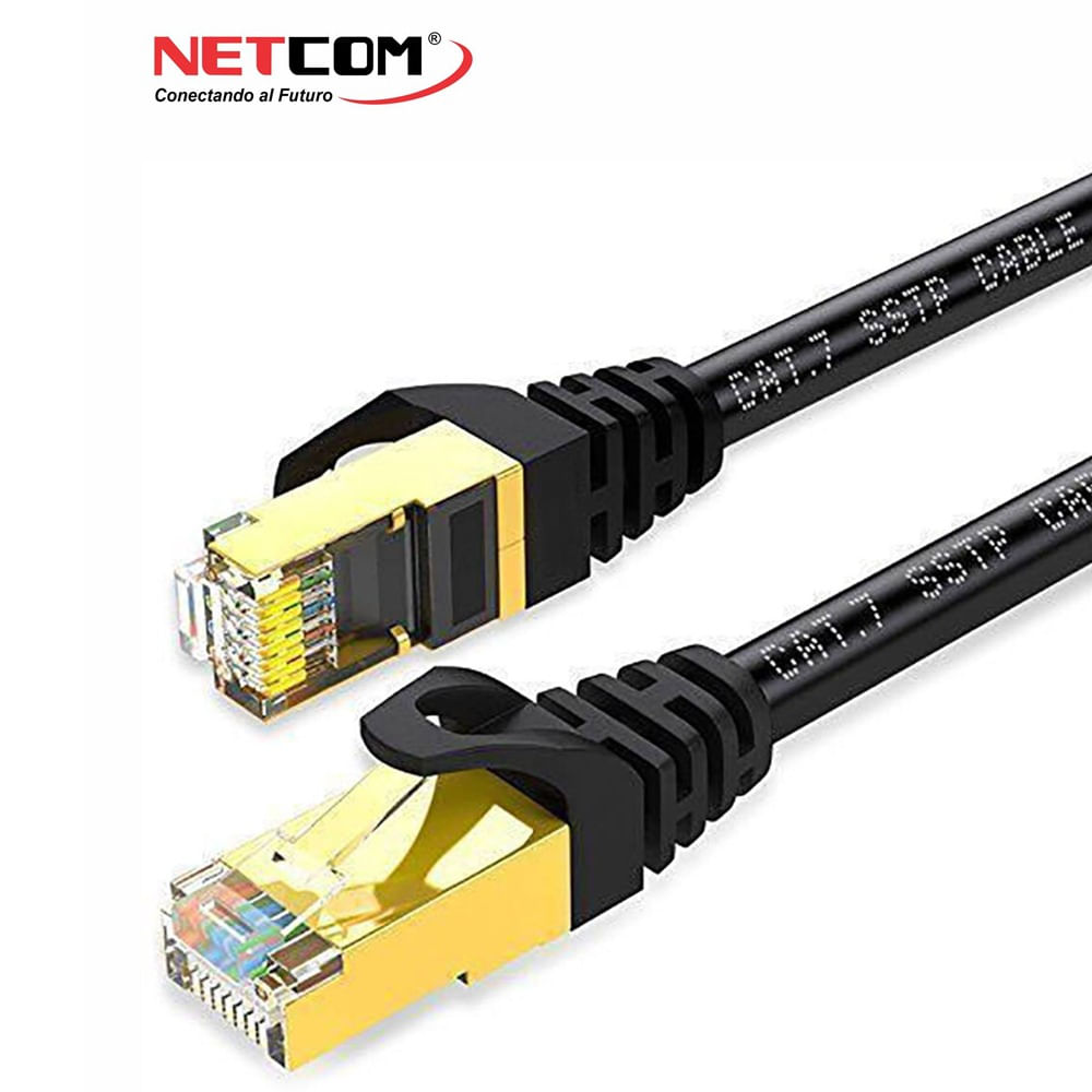 Cable de Red Cat 7 Netcom Rj45 10 Gbps 40 Metros Patch Cord de Cobre