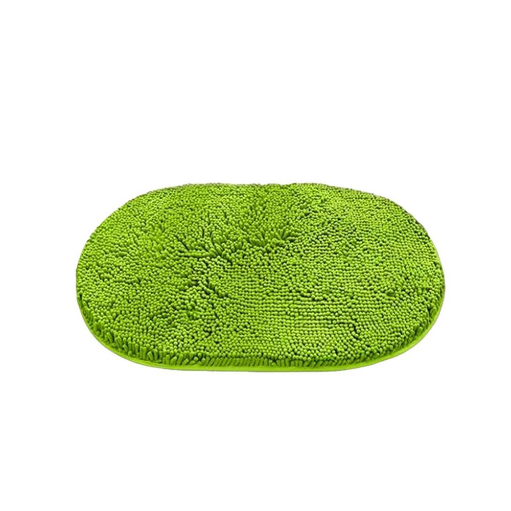 Tapiz Ovalado de Microfibra 40x60cm Verde limon Antideslizante para Bano Y Regalo Sticker