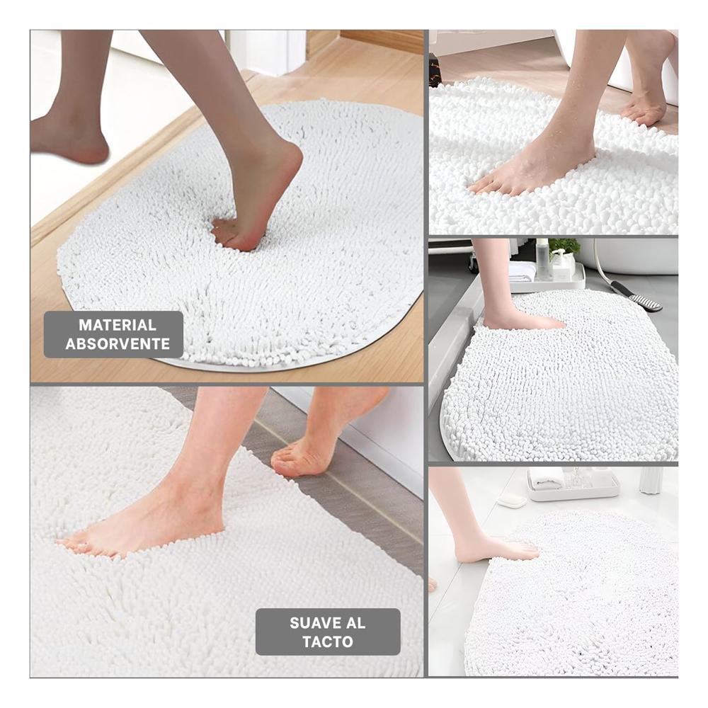 Textil Ovalado de Microfibra 40x60cm Crema Absorbente para Piso Interior Y Ligas Regalo