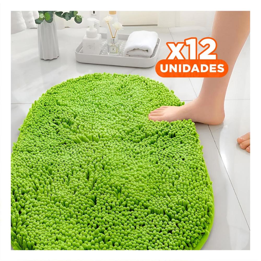 Pack12 Tapiz Ovalado de Microfibra 40x60cm Verde limon para Casa Y Papel Regalo