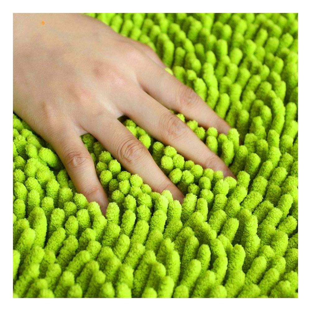 Alfombra Ovalada de Microfibra 40x60cm Verde limon Suave para Espacios del Hogar Y Papel Regalo