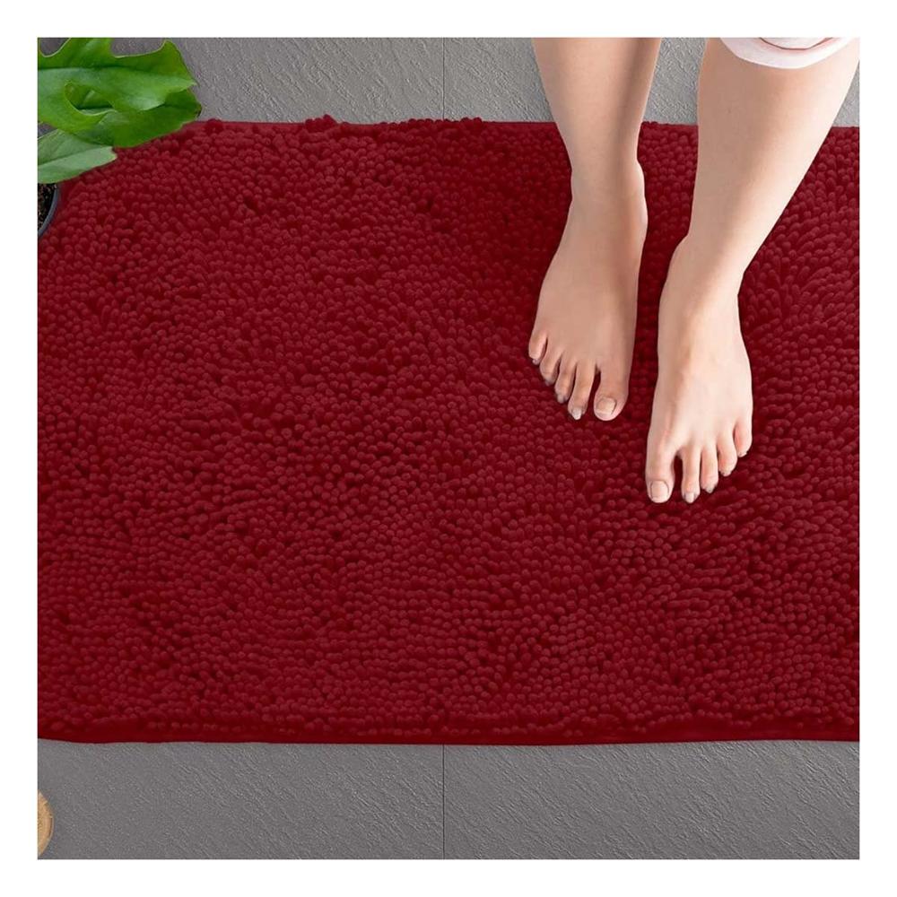 Alfombra Rectangular Suave de Microfibra 40x60cm Guinda para Sala Y Papel Regalo
