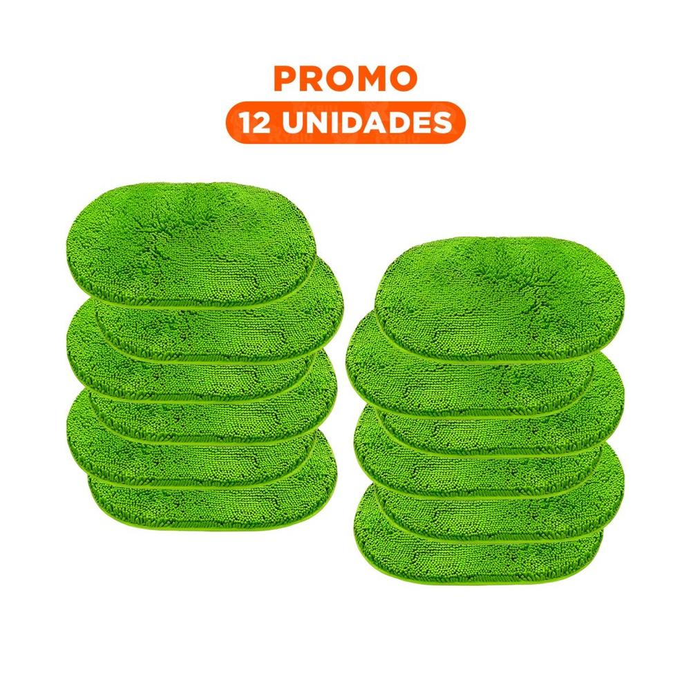 Pack12 Alfombra Ovalada de Piso Microfibra 40x60cm Verde limon