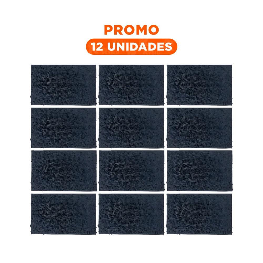 Pack12 Tapiz Rectangular Practico de Microfibra 40x60cm Plomo oscuro para Casa