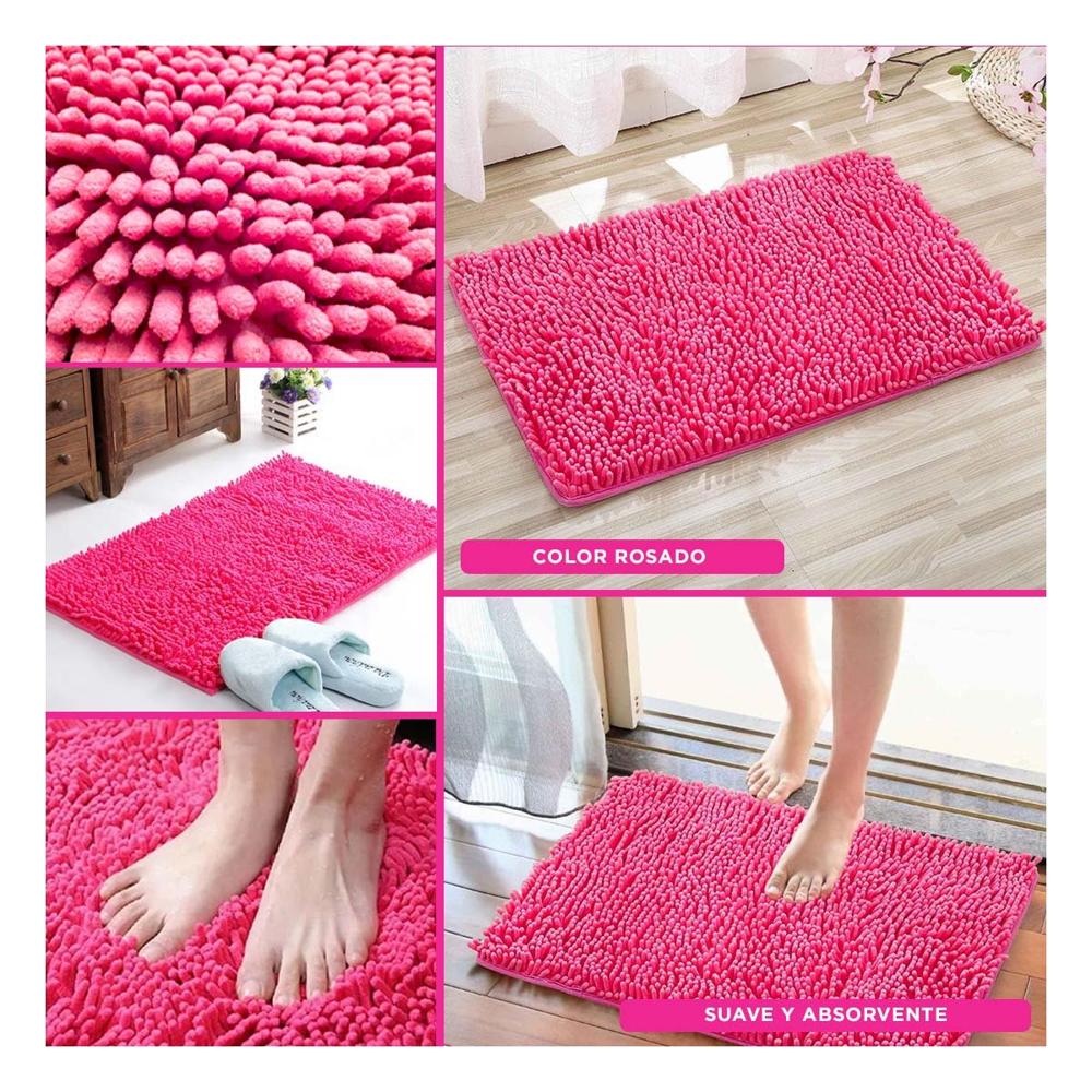 Alfombrilla Rectangular de Microfibra 40x60cm Fucsia para Uso Diario Y Ligas Regalo