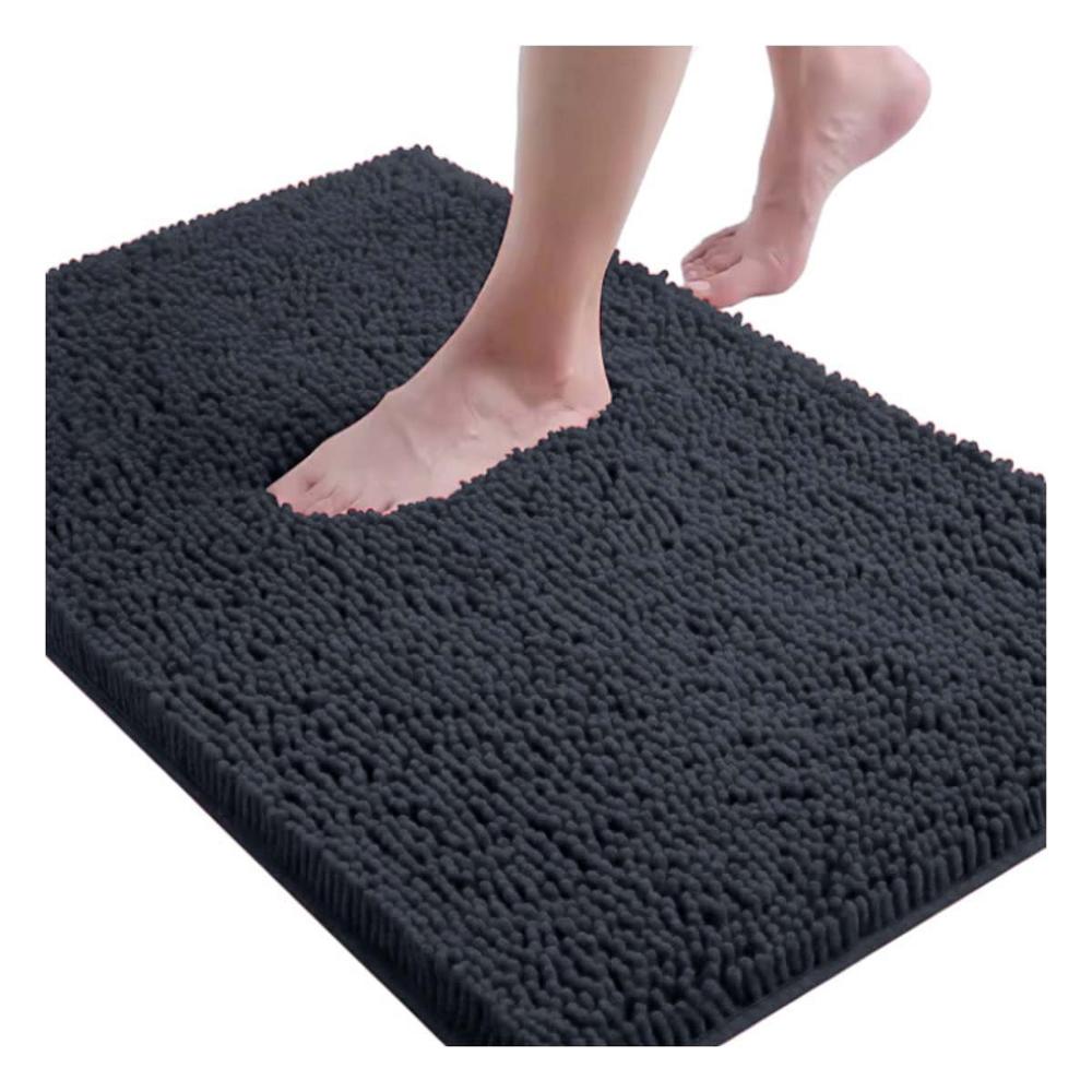 Alfombrilla Rectangular de Microfibra 40x60cm Plomo oscuro para Uso Diario Y Regalo Sticker