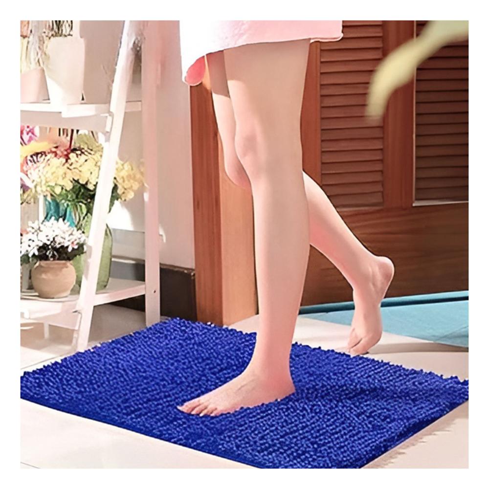 Alfombra Rectangular de Microfibra 40x60cm Azul para Uso Diario en Casa Y Papel Regalo