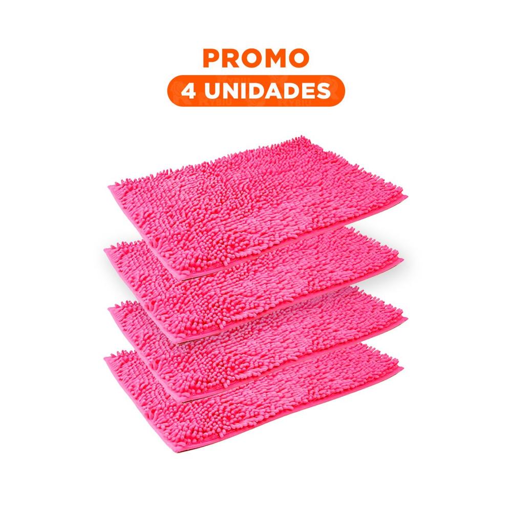 Pack4 Protector Rectangular Decorativo Microfibra 40x60cm Fucsia