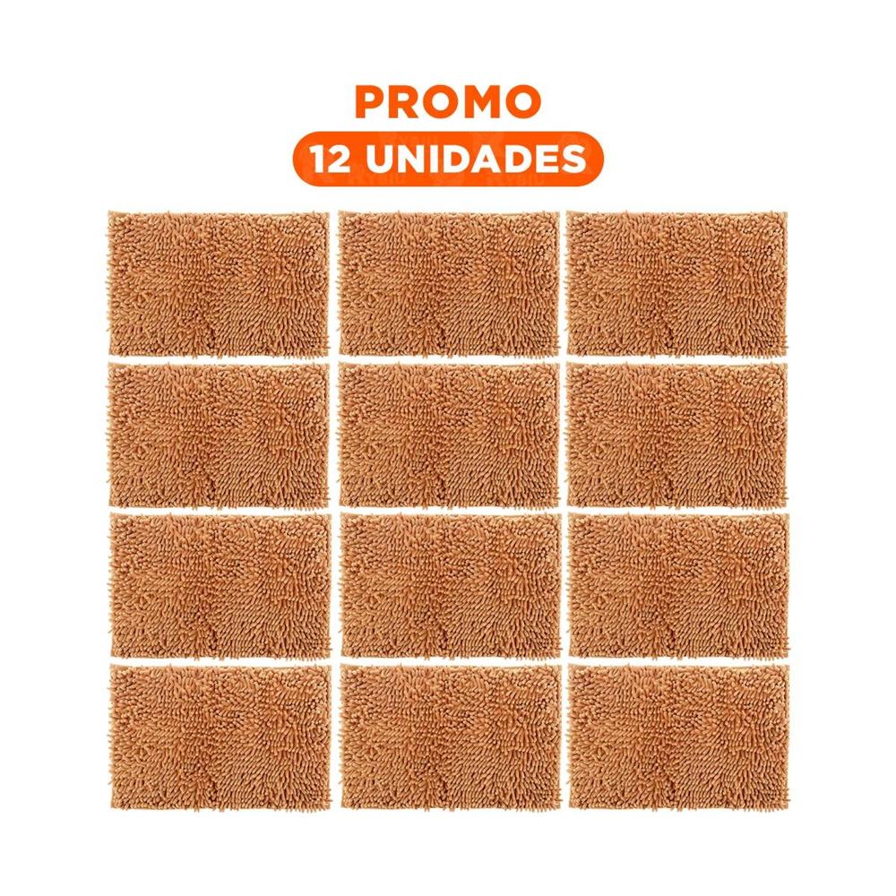 Pack12 Alfombrilla Rectangular Antideslizante de Microfibra 40x60cm Mostaza