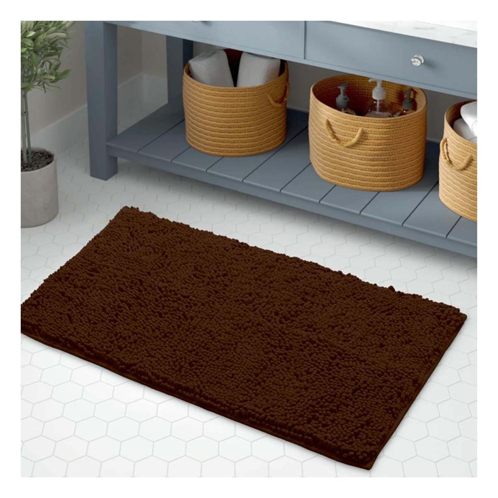 Alfombrilla Rectangular de Microfibra 40x60cm Marron para Uso Interior Y Notas